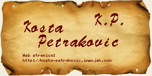 Kosta Petraković vizit kartica